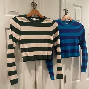 Zara cropped striped sweater